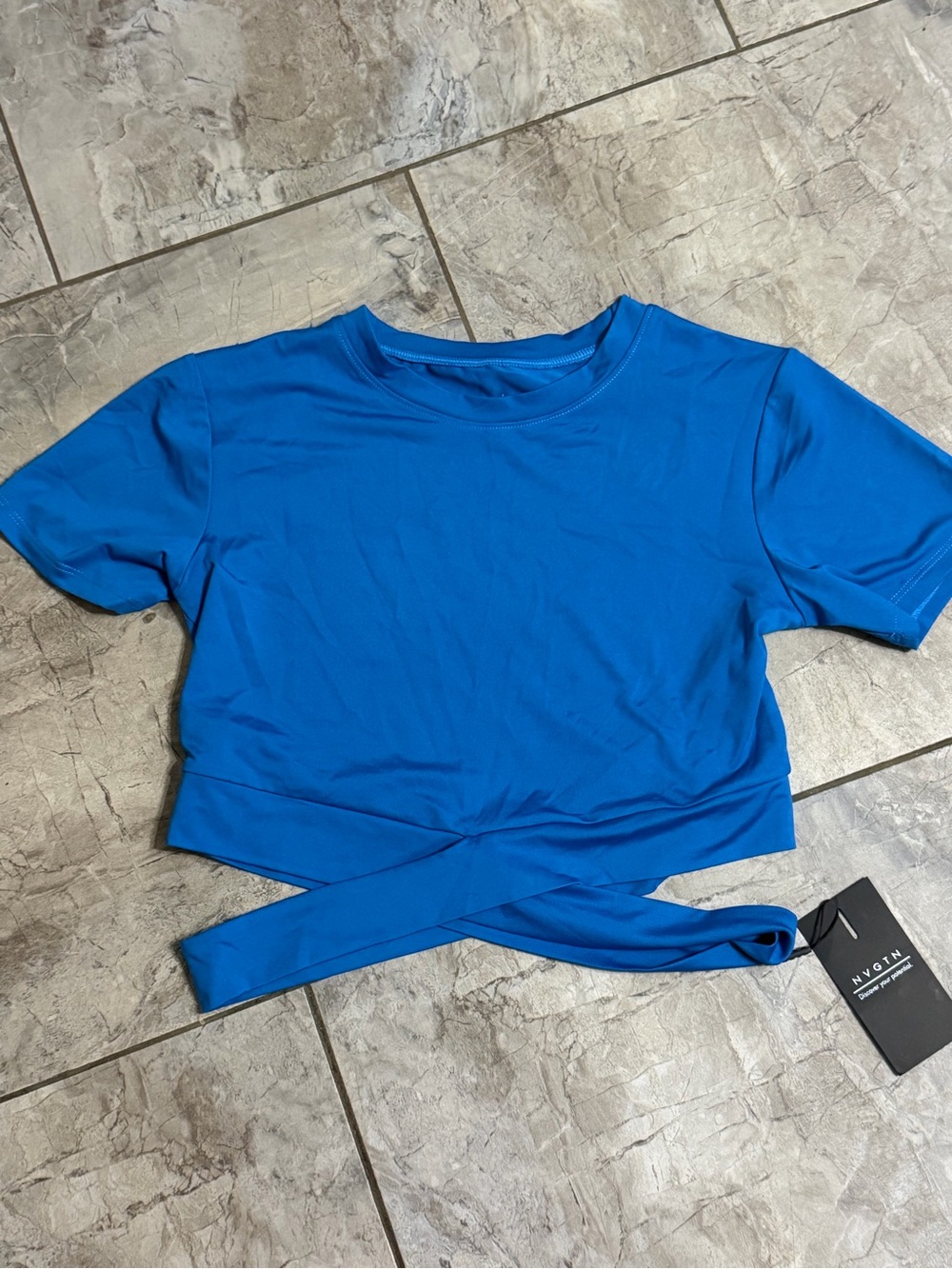 NVGTN Cobalt Blue Wrap Crop Top - Women